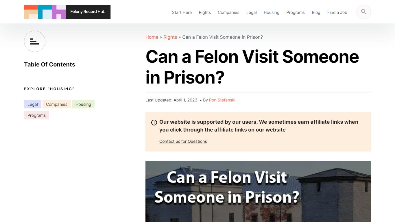 Can A Felon Visit Someone In Prison? | Felony Record Hub
